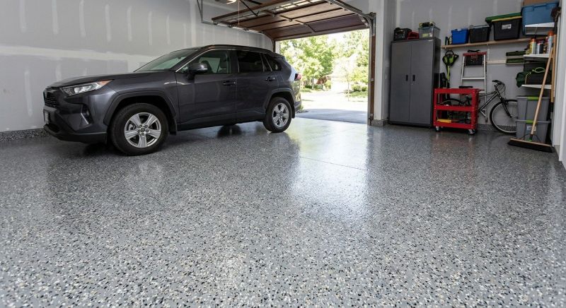 Speckled Garage Floor Painting in Columbia, SC